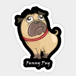 funny pug Sticker